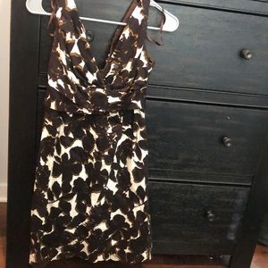 2P Donna Ricco New York Cream Brown Flower dress